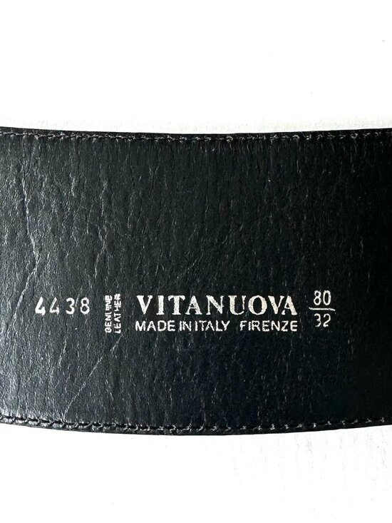 Vitanuova Firenze Leather Statement Belt Rhinestone Metal Floral Buckle main image 4